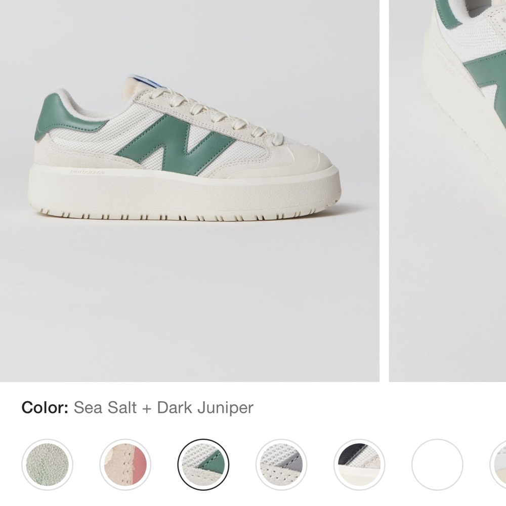 New Balance Cream Sea Salt Sneakers with Dark Juniper 'N' Accent